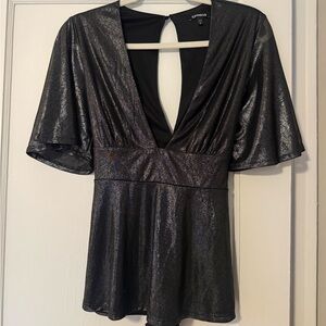 Express Black Metallic top